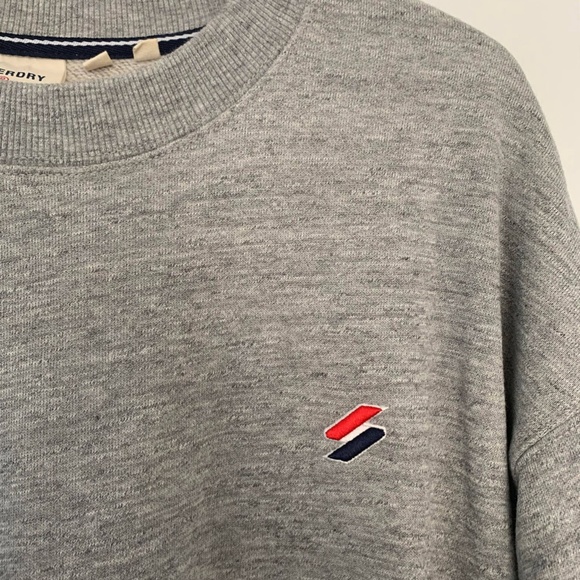 SUPERDRY X-Small/Small Gray Crew Neck Sweater - Picture 2 of 6